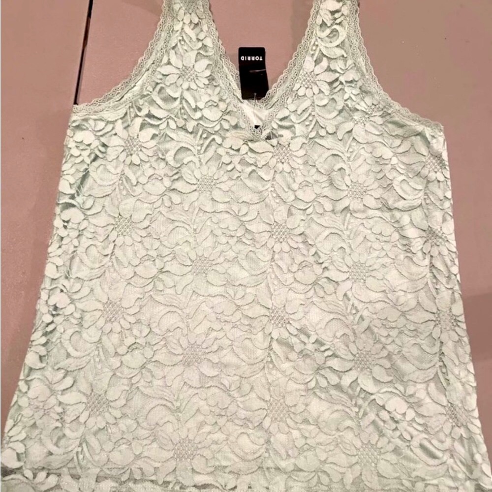 Torrid Mint Green Sleeveless V Neck Blouse Size 1X